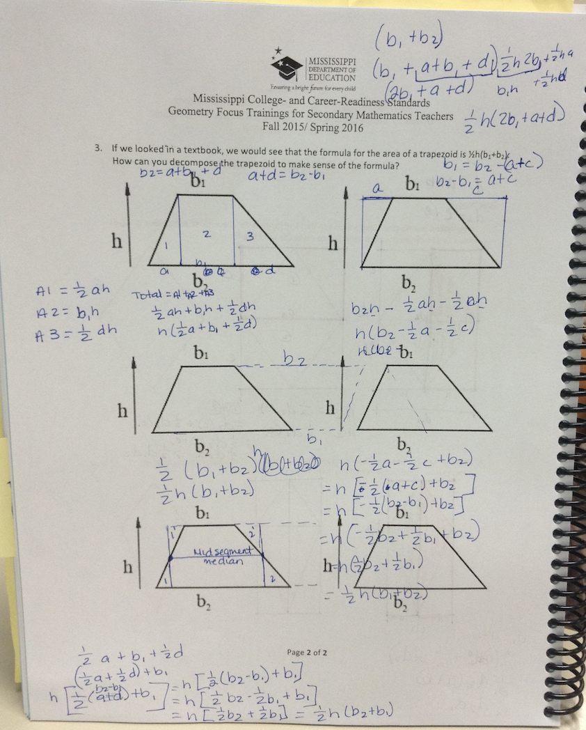 The Area of a Trapezoid: Differentiating Success Criteria  Not